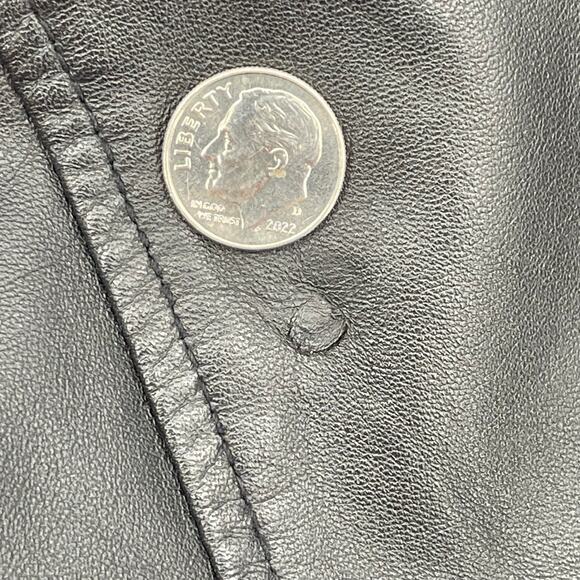 Wilson Thinsulate Women's Vtg. Leather Moto Jacket, Black, Sz. M 80s 90s *FLAW* - Picture 12 of 14